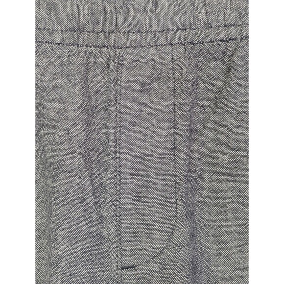 Old Navy Womens 2X Wide Leg Crop Pants Blue High Rise Linen Blend - Picture 3 of 8